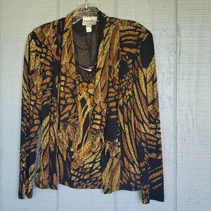 Joseph Ribkoff Vintage Bold, Abstract Pattern Open Front 2-piece Jacket. Size 10